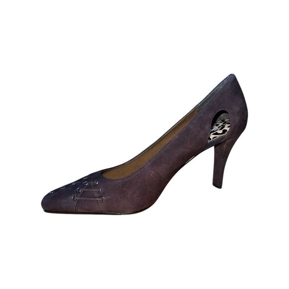 Moda Spana Fiona Brown Cheetah Print Kid Suede Pointed Toe Pumps Wmns Sz 10 NWB - Picture 1 of 12